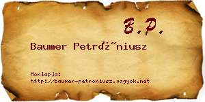 Baumer Petróniusz névjegykártya